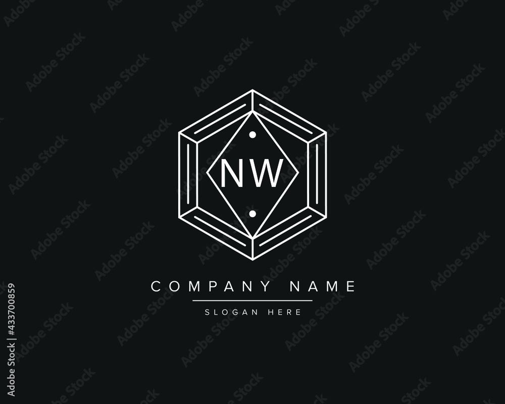 Alphabet letter NW logo design vector Stock Vector | Adobe Stock