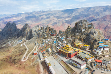 Sticker - tibet zizhu temple landscape