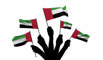 Wall Mural - United Arab Emirates national flag being waved. 3D Rendering