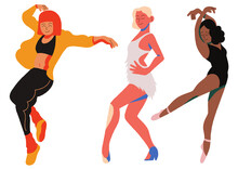 Illustration Of A Cheerleaders -dancing - Recreation