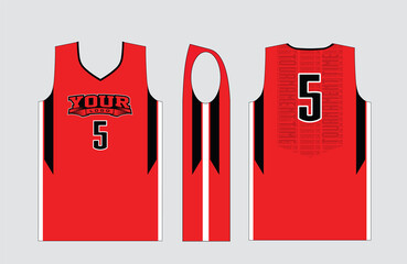 Wall Mural - Basketball gear template mockup perfect fit for all sports. The designs that go on casual wear, shirts, fashions apparels, and all kind of sports gear 
