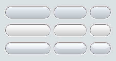 Poster - Buttons white and grey isolated, interesting navigation  panel for website, editable vector illustration.