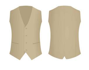 Poster - Beige suit vest. vector illustration