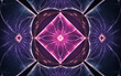 © mutant59 - fantastic abstract symmetrical flower with petals consisting of a variety of geometric shapes of different colors on a black background