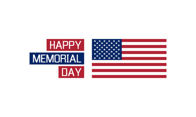 Wall Mural - happy memorial day, usa patriotic vector poster or greetings card with united states flag