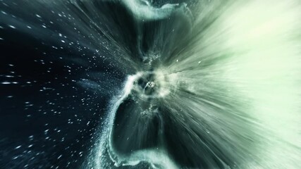 Wall Mural - 4k 3d seamless loop hyper jump in space by hyperspace. abstract science fiction wormhole through tim