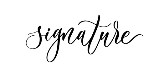 signature. wavy elegant calligraphy spelling for decoration of the wedding invitation