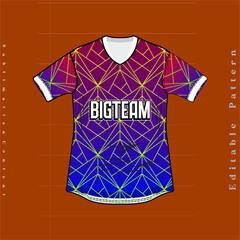 Wall Mural - abstract motif on gradation background pattern, Fabric textile for Sport jersey , jersey mockup for printing. uniform front view,