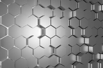 Wall Mural - abstract background of golden hexagon. 3d rendering.