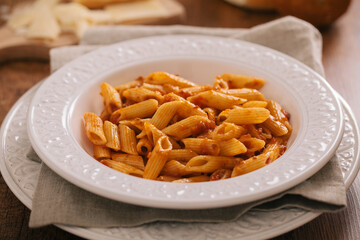 Wall Mural - Pasta With Bolognese Sauce. Typical Italian Dish.