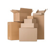 © New Africa - Pile of cardboard boxes on white background