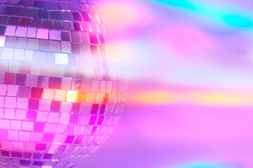 Canvas Print - mirror ball with colorful background. night club.