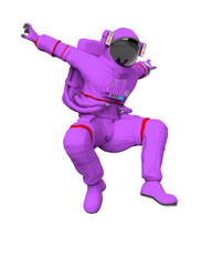 Wall Mural - astronaut is landing on white background