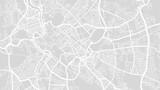 Fototapeta Londyn - White and light grey Rome city area vector background map, streets and water cartography illustration.