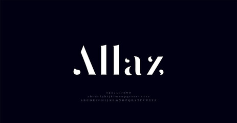 Wall Mural - Elegant awesome alphabet letters font and number. Classic Lettering Minimal Fashion Designs. Typography fonts regular uppercase and lowercase. vector illustration