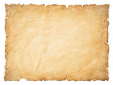 Old Parchment Paper Sheet Vintage Aged Or Texture Isolated On White Background