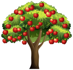 Wall Mural - an apple tree isolated on white background