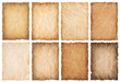 © wirakorn - collection set old parchment paper sheet vintage aged or texture isolated on white background