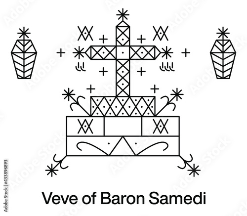 Occult witchcraft wicca death skeleton Baron Samedi Voodoo Veve BACK Patch 