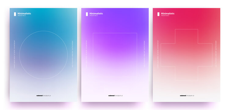 Minimalistic gradient background set for package design or backdrop or poster or flyer design. Vector illustration