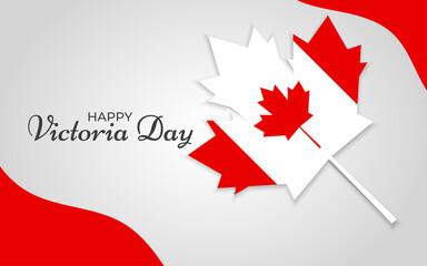 Happy victoria day canada vector illustration. Canada flag inside leaf.