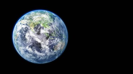 Wall Mural - sunrise and and cloudy rotate on the earth in space with star in universe. world realistic atmospher
