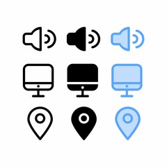 audio icon with three style for website and user interface