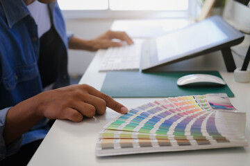 Website designer creative sketch planning application process development template layout framework wireframe web design. User experience concept.