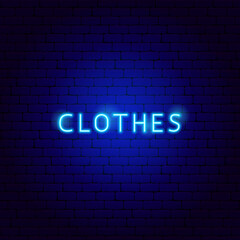 Wall Mural - Clothes Neon Text