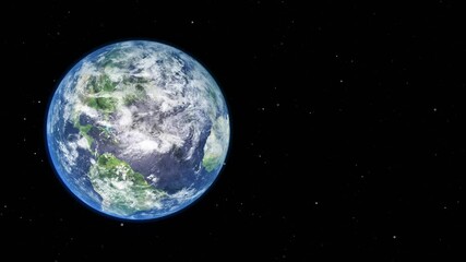 Wall Mural - sunrise and and cloudy rotate on the earth in space with star in universe. world realistic atmospher