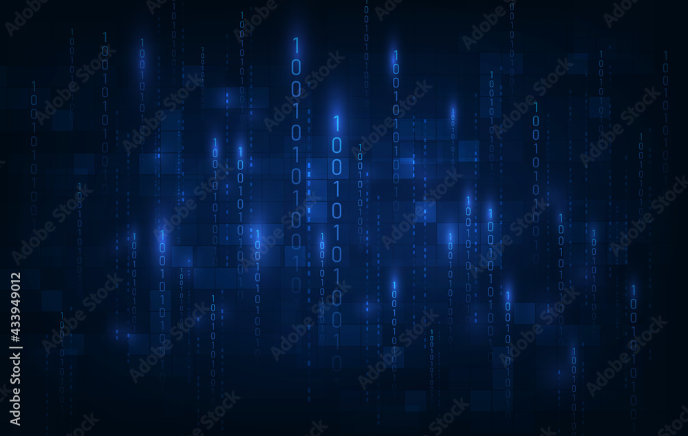 abstract digital binary data on computer screen. vector illustration ...