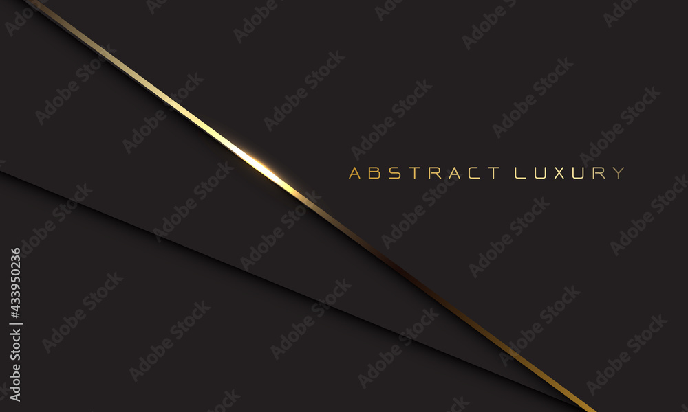 Abstract luxury gold line shadow overlap on dark grey background design ...