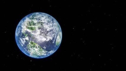Wall Mural - sunrise and and cloudy rotate on the earth in space with star in universe. world realistic atmospher