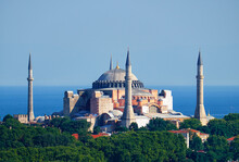 The View Of Hagia Sophia On The Background Of The Marmara Sea, Istanbul