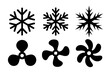 Snowflake and fan, cooling system icons