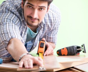 Woodworker working in his workshop