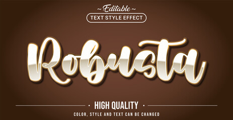 Editable text style effect - Robusta text style theme.