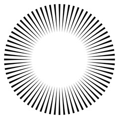 Poster - Radial, circular lines, spokes. Radiating lines, stripes. Concentric burst, blast effect vector illustration