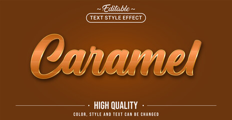 Wall Mural - editable text style effect - caramel text style theme.