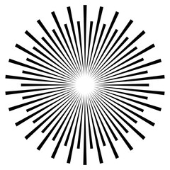 Poster - Radial, circular lines, spokes. Radiating lines, stripes. Concentric burst, blast effect vector illustration