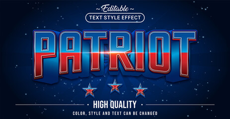 Fototapete - Editable text style effect - Patriot text style theme.