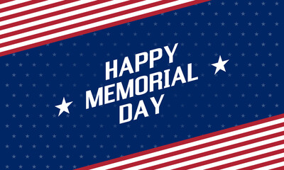 Wall Mural - happy memorial day, usa patriotic vector poster or greetings card