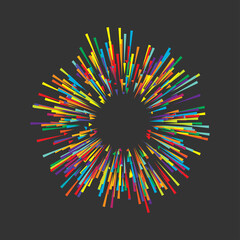Aufkleber - Radial, radiating lines beams, rays. Random lines diverging