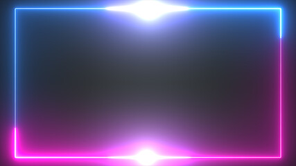 Canvas Print - glow red and blue neon border background