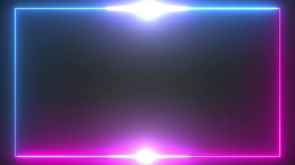 Canvas Print - glow red and blue neon border background