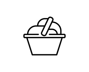 Poster - Shopping basket line icon