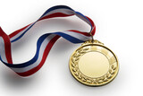 Fototapeta Konie - gold medal with ribbon with clipping path
