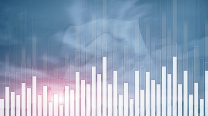 Business and finance graph on blurred background. Trading, investment and economics concept