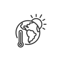 global warming line icon