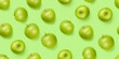 Green apple fruits over green seamless